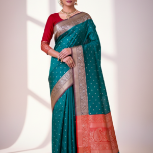 Semi Katan Banarasi saree